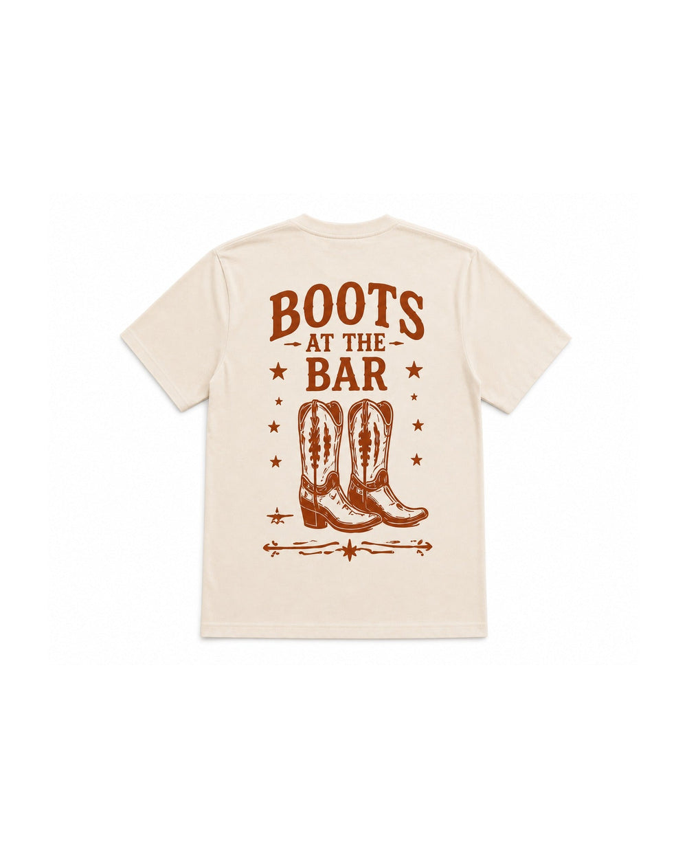 Boots at the Bar Tee - back graphic featuring boots and stars