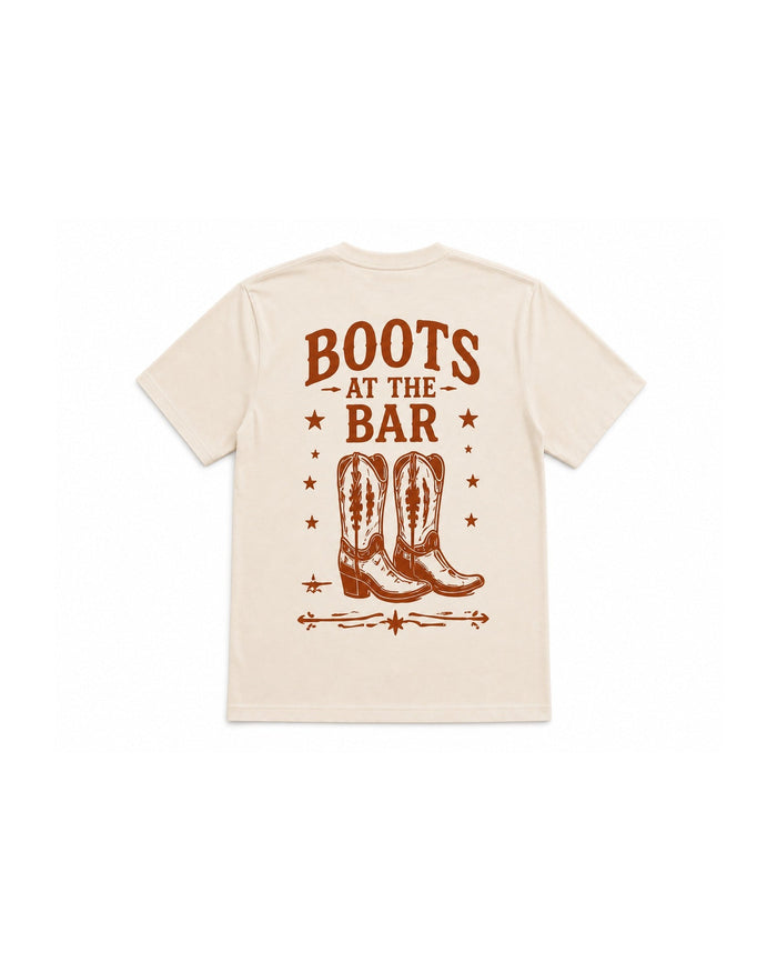 Boots at the Bar Tee - back graphic featuring boots and stars